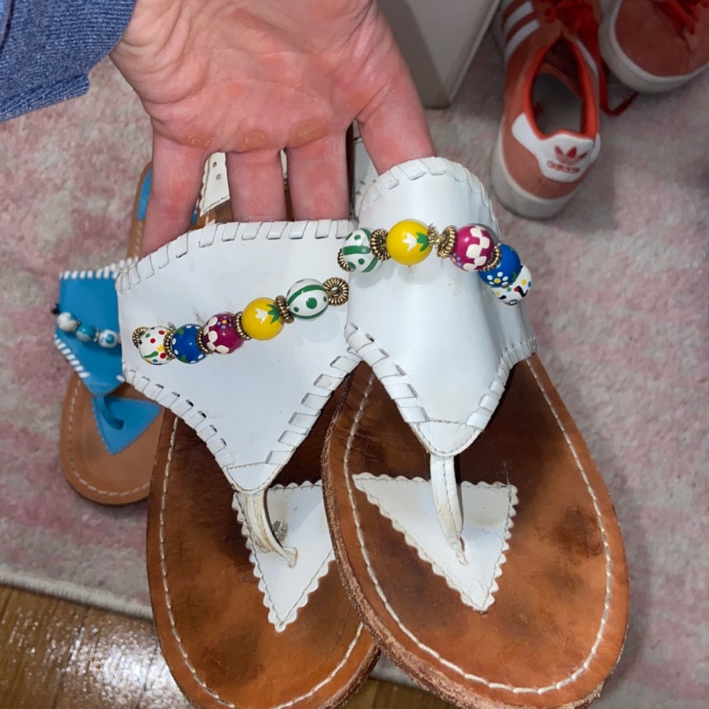 Angela Moore White Sandals Size 10